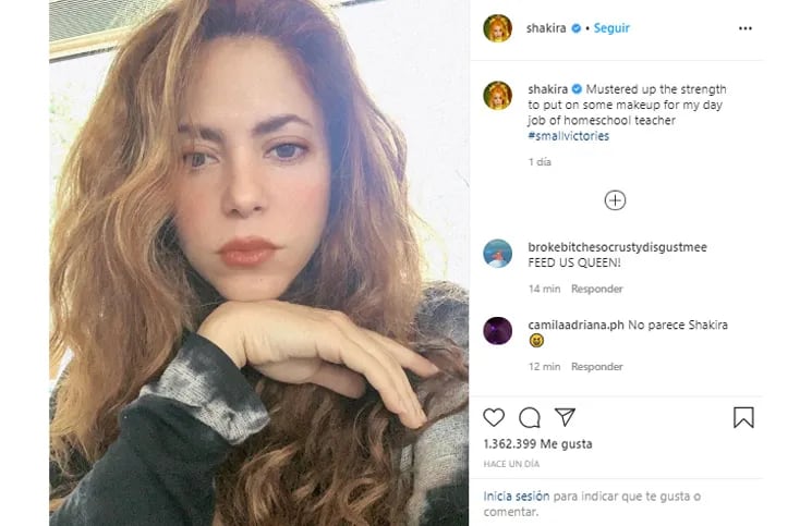 Shakira mostró el maquillaje "natural" que usa en su casa para estudiar con sus hijos.