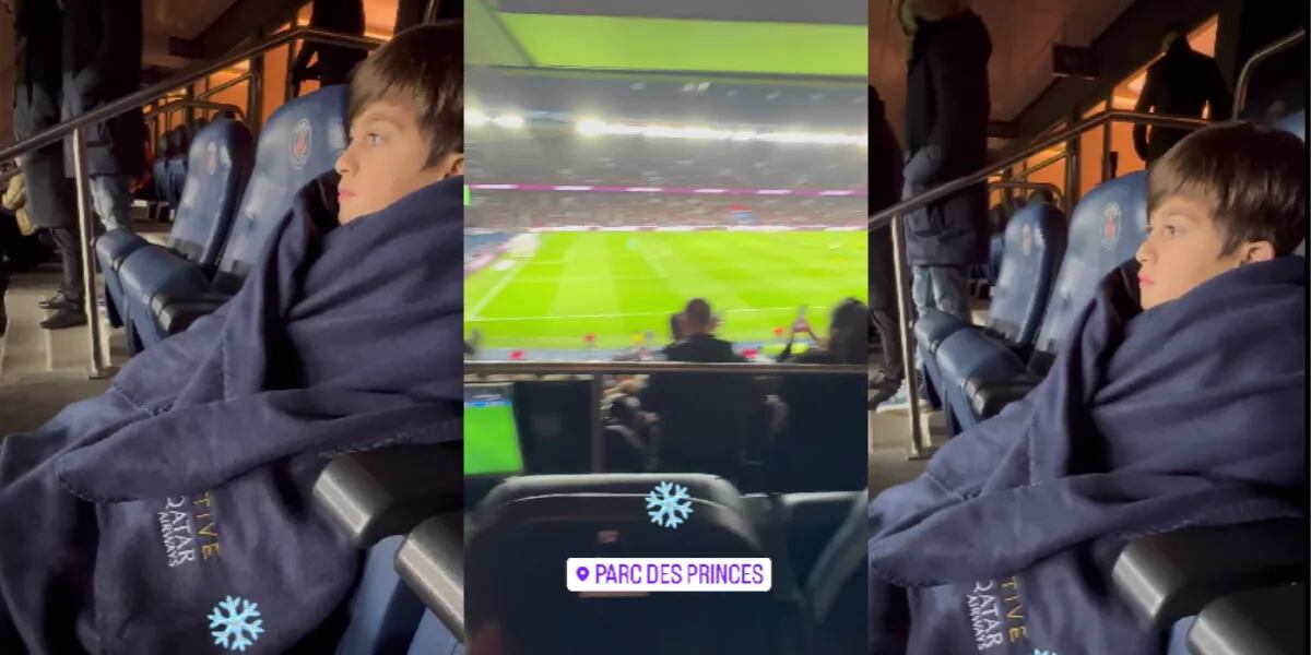 Antonela Roccuzzo pasó frío con sus hijos en el estadio y mostraron la vuelta de Messi al PSG