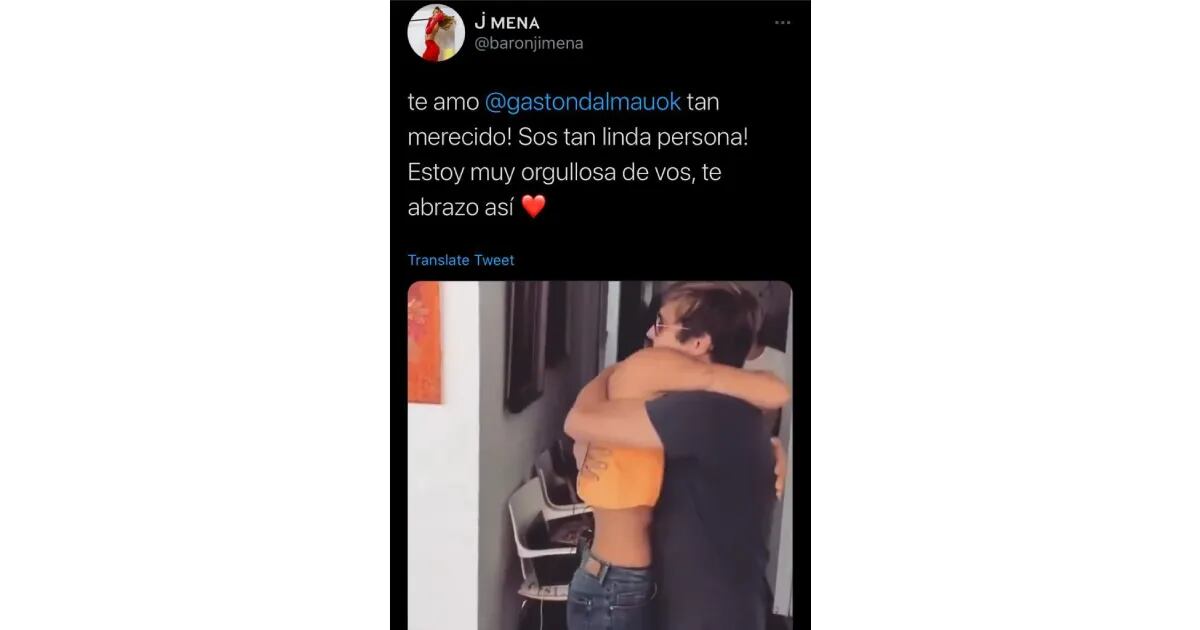 “Te abrazo así”, el mensaje de Jimena Barón a Gastón Dalmau tras ganar la final de MasterChef