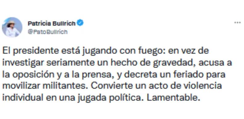 Patricia Bullrich habló del atentado contra Cristina Kirchner: “No me gusta que me vengan a decir que si no uso determinada palabra no estoy repudiando”