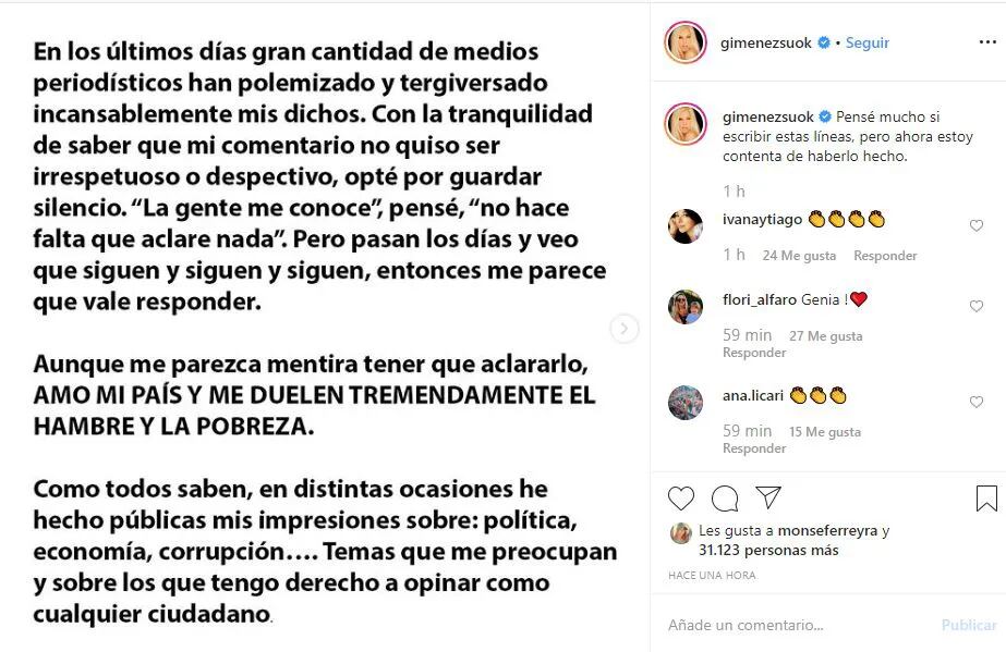 Pedido de disculpas de Susana Gimenez.