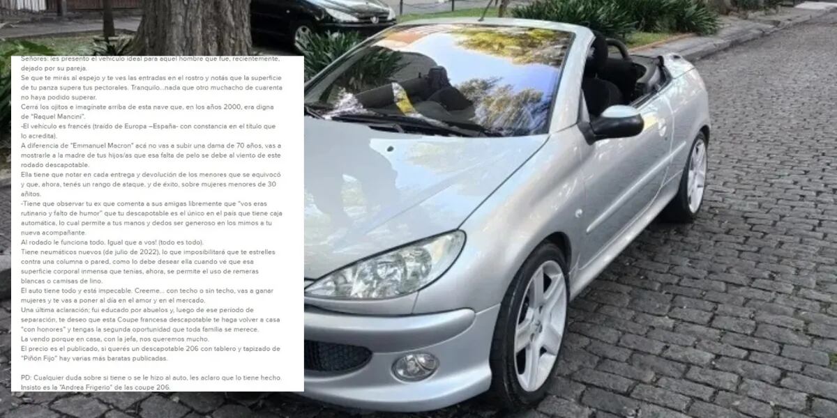 Puso su auto en venta y la ingeniosa descripción lo volvió viral: “Ideal para aquel hombre que fue recientemente dejado”