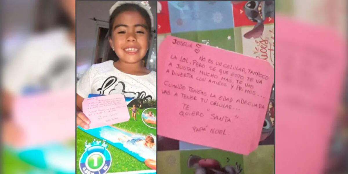 Una nena pidió un celular y recibió otro regalo: Papá Noel le envió una carta explicando los motivos
