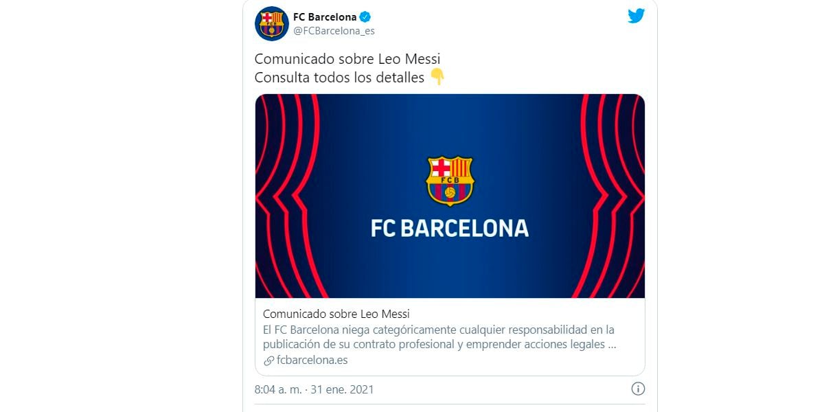 El duro comunicado del Barcelona para el diario que publicó la cifra del contrato de Messi