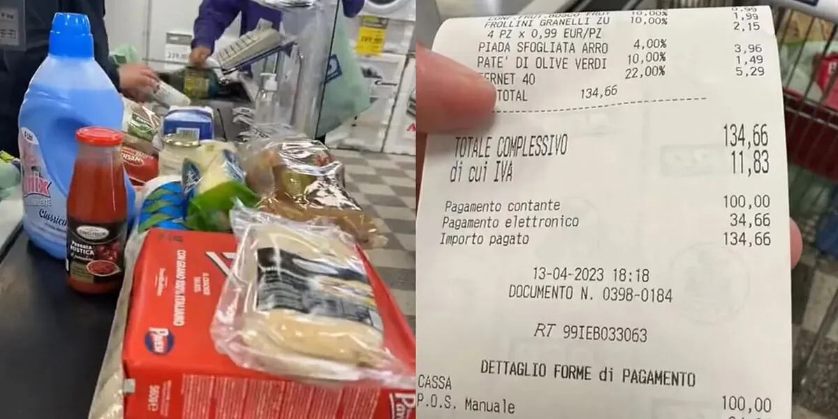 Una argentina reveló cuántos días tiene que trabajar en Italia para hacer ‘la compra del mes’: "Sueldo base"