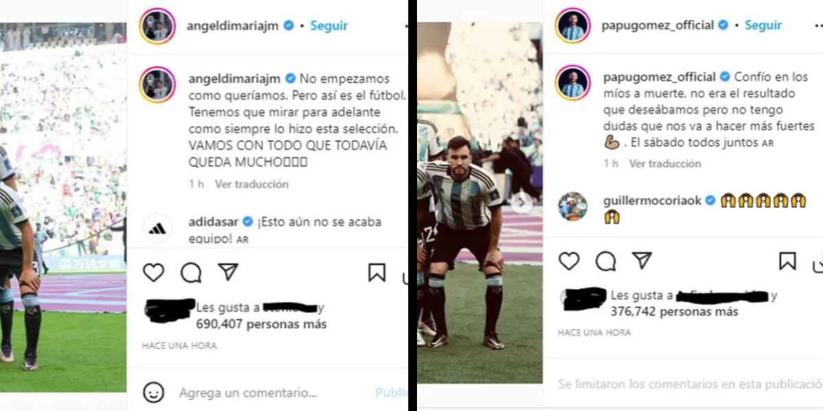 El descargo de los jugadores de la Selección Argentina en redes tras la derrota en el Mundial Qatar 2022: "Confío en los míos a muerte"