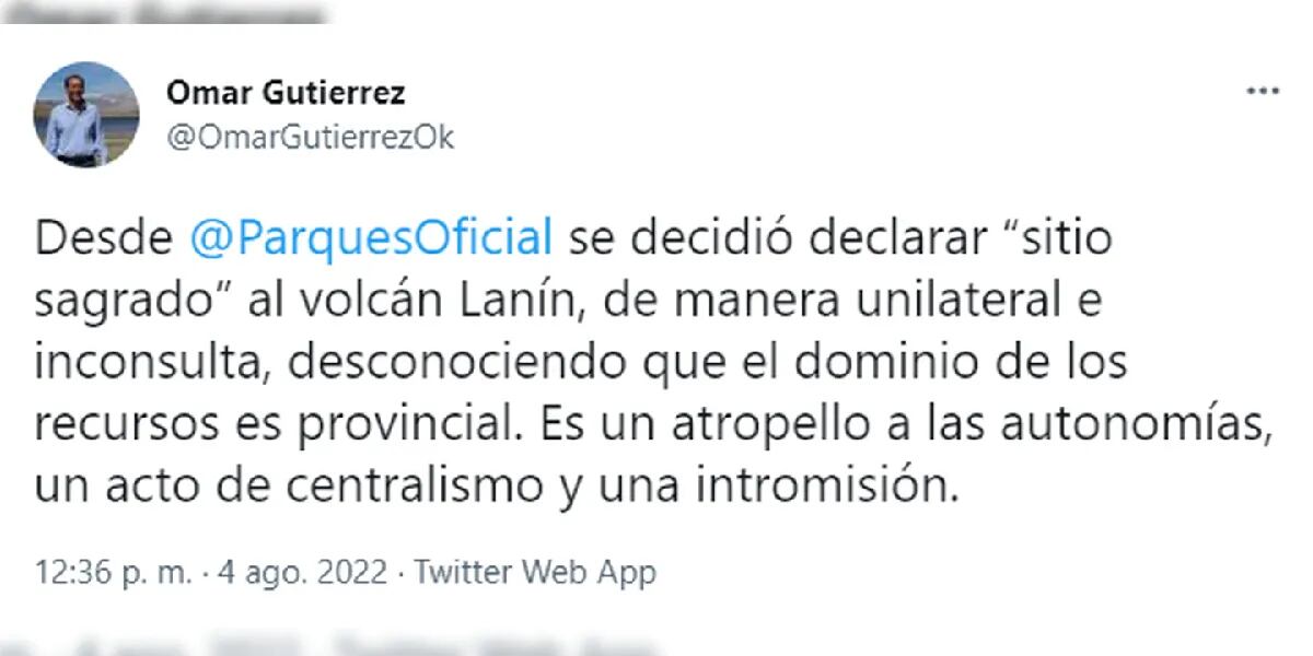 El Gobierno declaró al volcán Lanín como sitio sagrado mapuche y generó malestar en Neuquén: “Es una intromisión”