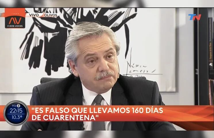 Alberto Fernández: "La cuarentena supone el encierro total y eso no existe"