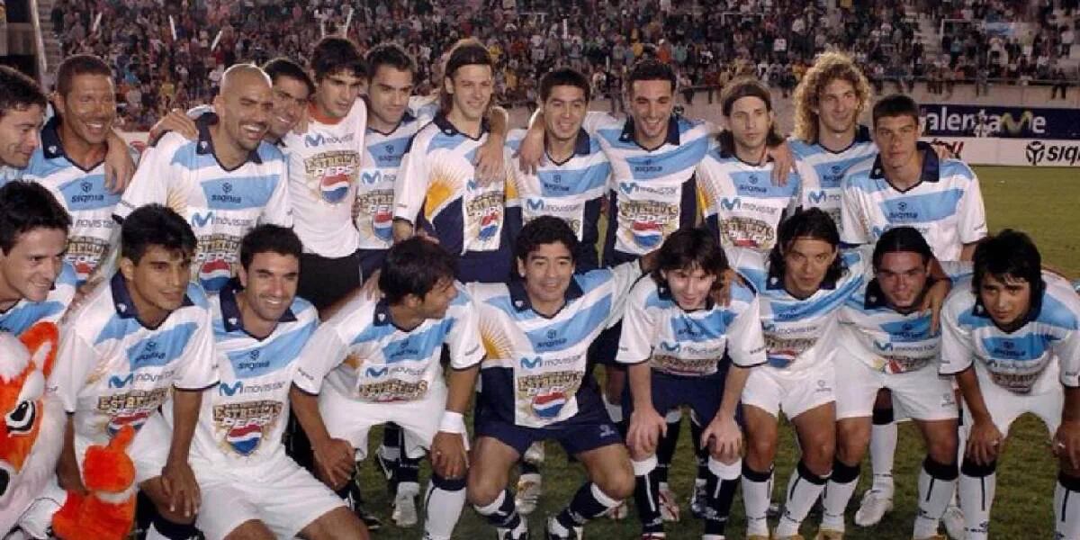 El día en que Lionel Messi, Juan Román Riquelme, Marcelo Gallardo, Diego Maradona y Lionel Scaloni jugaron con la misma camiseta