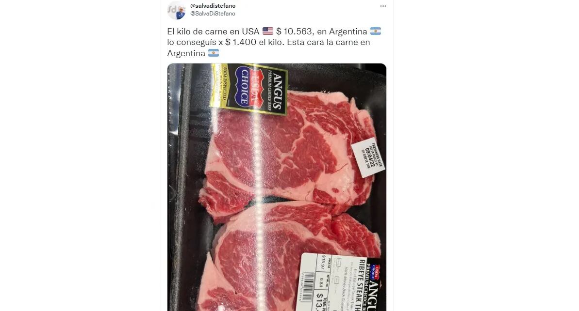 Comparó el precio de la carne en Estados Unidos y Argentina y provocó un explosivo debate en redes: “¿Sabés hacer cuentas?”