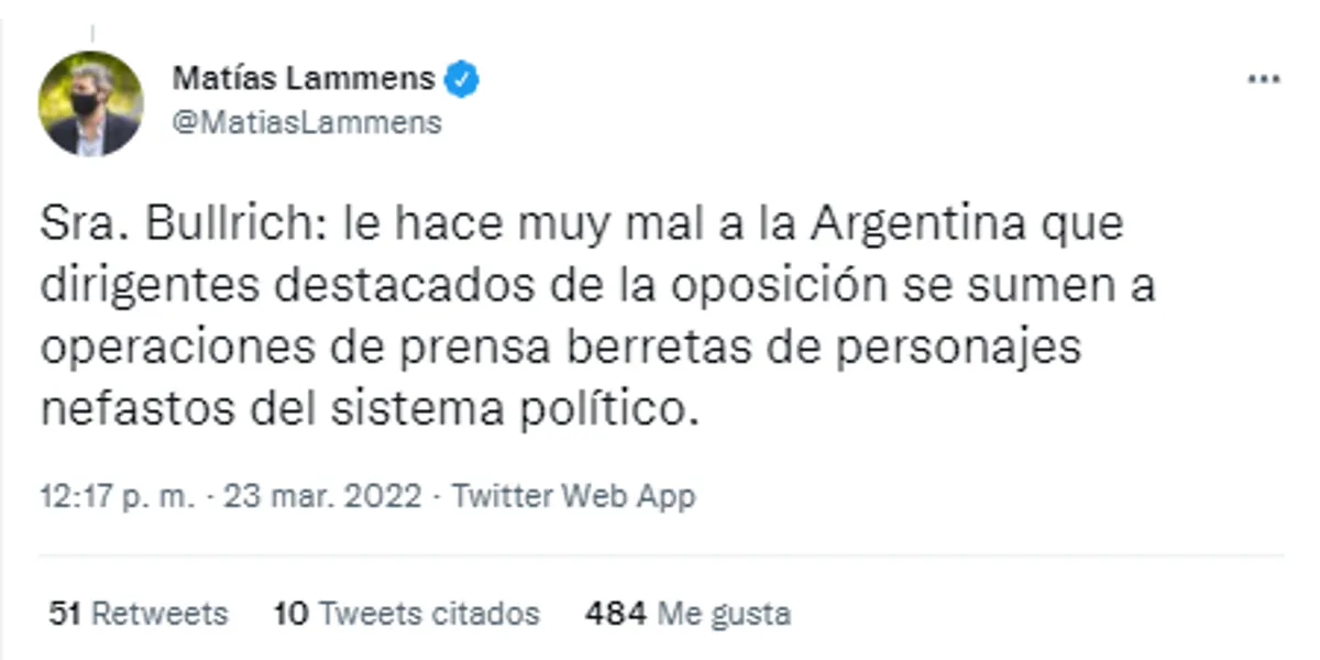 Matías Lammens Twitter