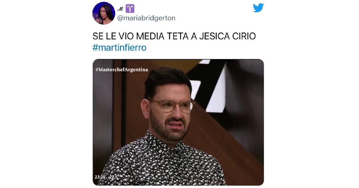 Los memes del accidentado escote de Jésica Cirio en los Martin Fierro: "Necesito que alguien le diga"