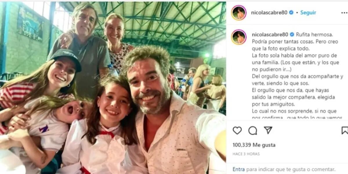 Nicolás Cabré compartió una foto con la China Suárez y las redes explotaron de comentarios: “Te felicito amor mío”