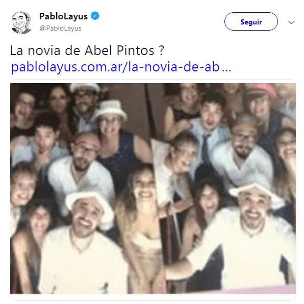 La foto que compartió Pablo Layus sobre el posible romance de Abel Pintos.