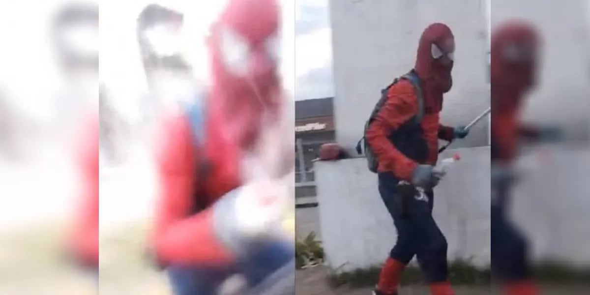 El video del Spiderman de Pilar que limpia vidrios en la calle y la rompe  en las redes | La 100