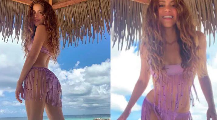 Shakira reapareció recargada tras su separación con llamativa bikini creada por ella