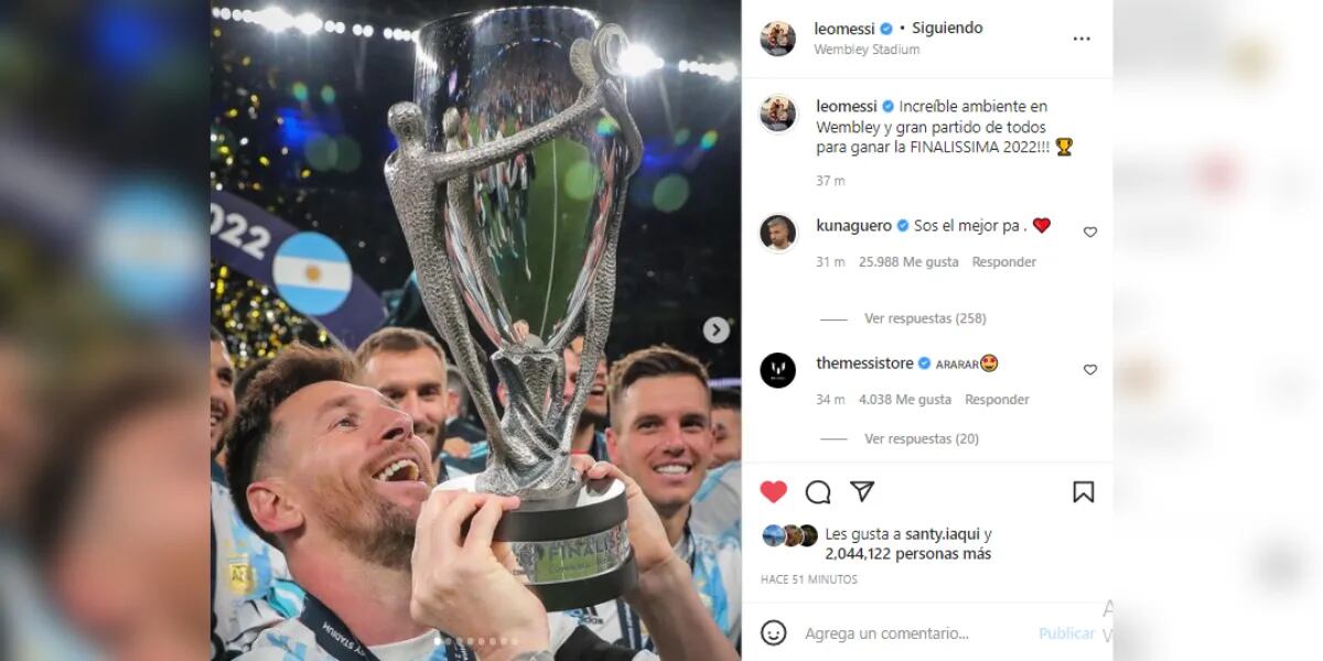 Lionel Messi expresó con un posteo su inmensa emoción tras ganar la Finalissima: "Increíble"