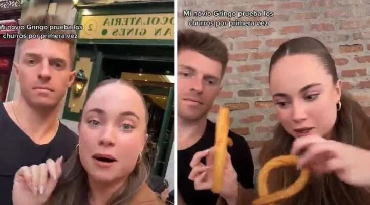 Una española llevó a su novio estadounidense a probar churros por primera vez y su reacción causó furor: “Dios mío”