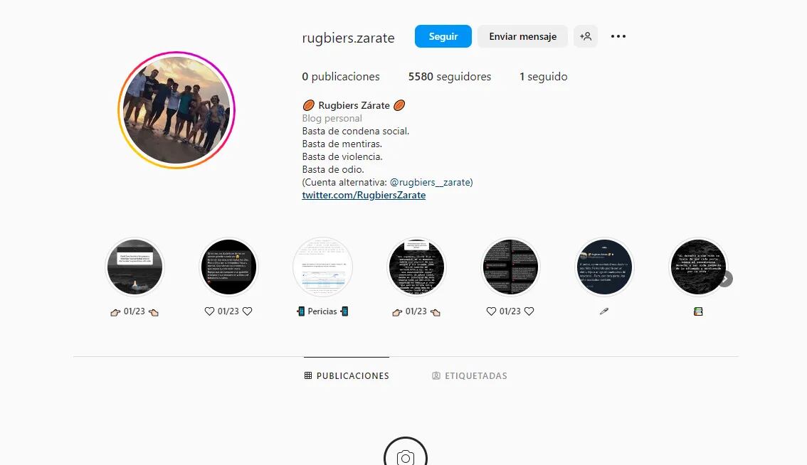 El perfil de Instagram que manejaban los rugbiers desde la cárcel