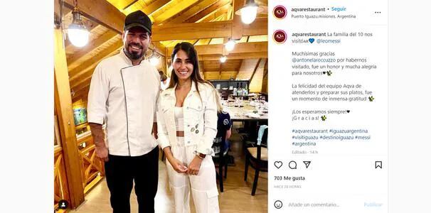 La familia Messi fue a un restaurante de $2500 el cubierto en Cataratas y el dueño quedó en shock: total white y looks comfy