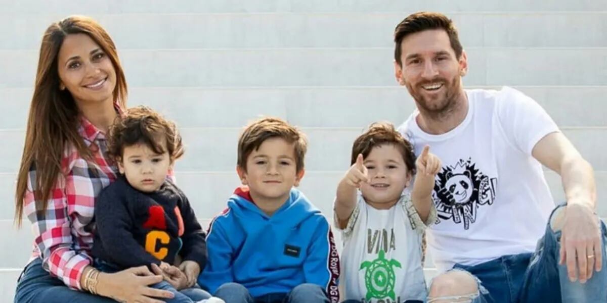 Antonela Roccuzzo compartió una imagen de Messi con sus hijos y las redes cayeron a sus pies: "Montaña de amor"
