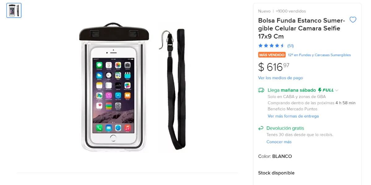 El secreto para meter el celular al agua sin arruinarlo está en Mercado Libre y cuesta menos de 1000 pesos