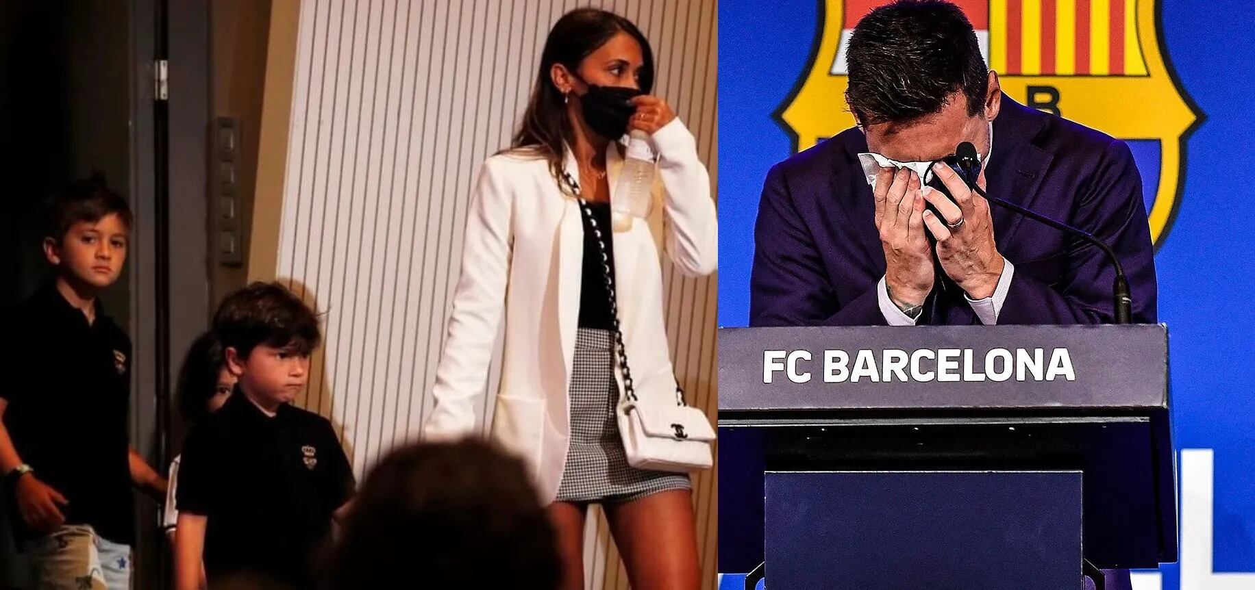 Antonela Roccuzzo, el pilar de Leo Messi en medio de su conferencia de despedida del Barcelona