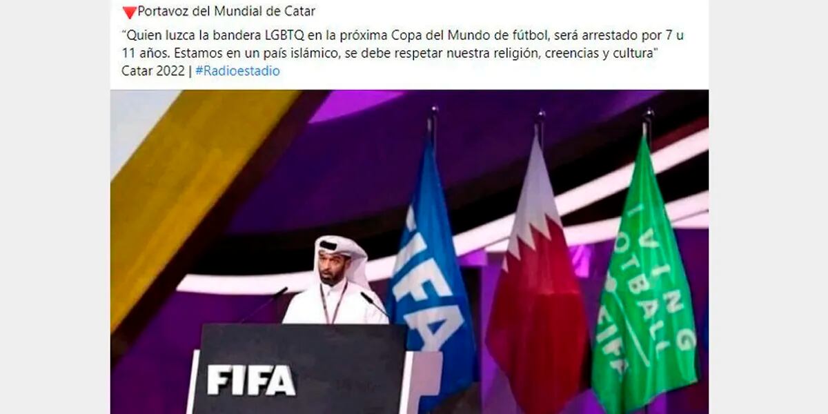 Qatar 2022: desmienten que se hayan prohibido las banderas LGTBQ+ en los partidos del Mundial