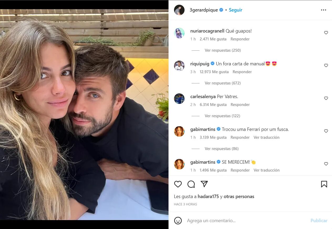 Gerard Piqué subió por primera vez una foto con Clara Chía tras la escandalosa canción de Shakira: “De manual”