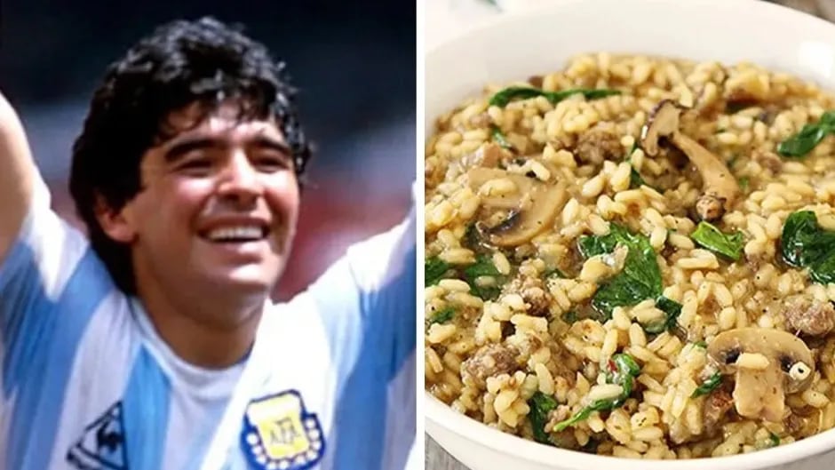 Risotto de champiñones y cuatro quesos, la receta del plato favorito de Diego Maradona