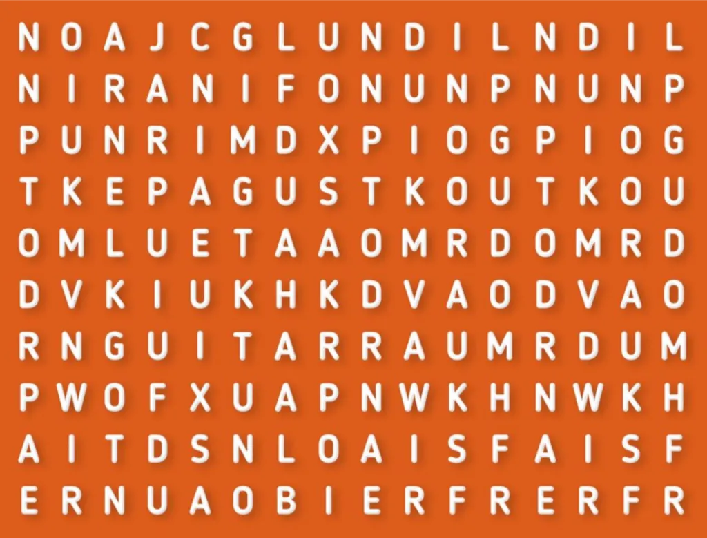 Reto visual para detallistas: encontrar la palabra “GUITARRA” en menos de 7 segundos