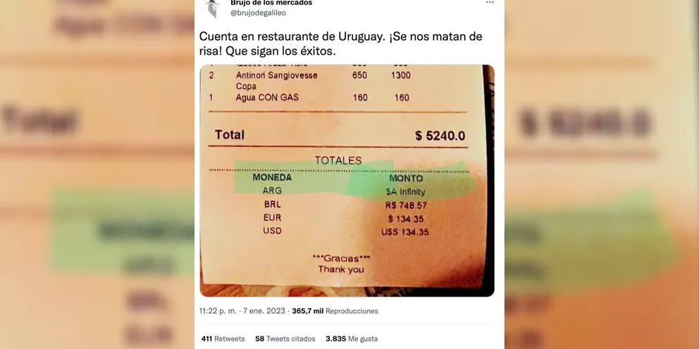 Fue a un restaurante uruguayo, se burlaron sin piedad del peso argentino y las redes explotaron: “¡La provincia no se puede reír de nadie!”
