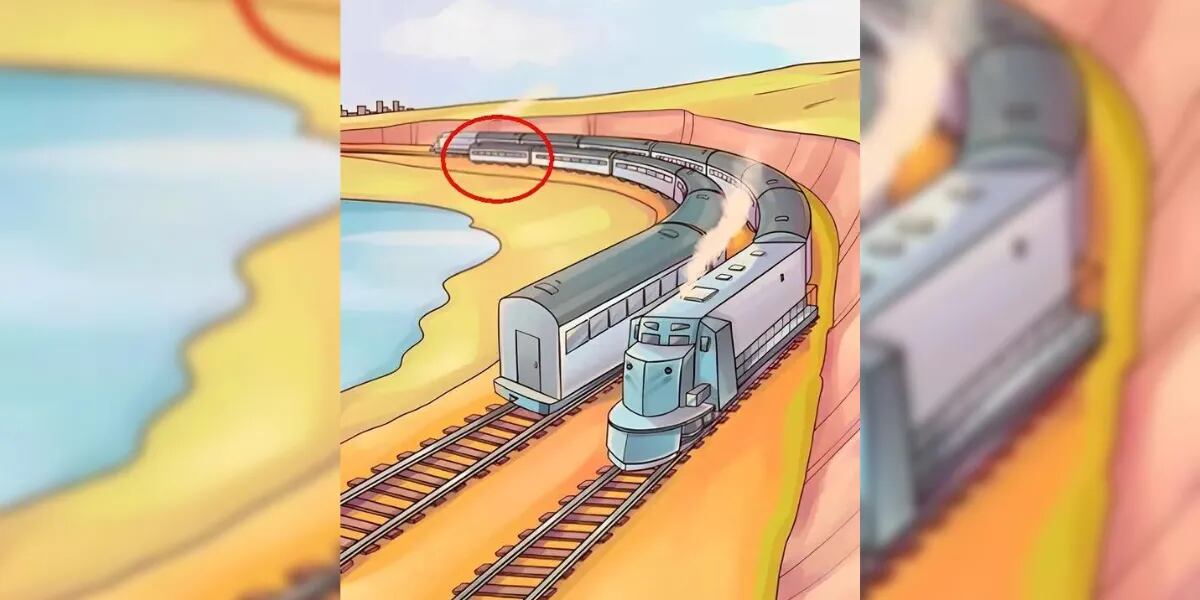 Reto visual para agudizar la vista: encontrá el ERROR en la imagen del tren