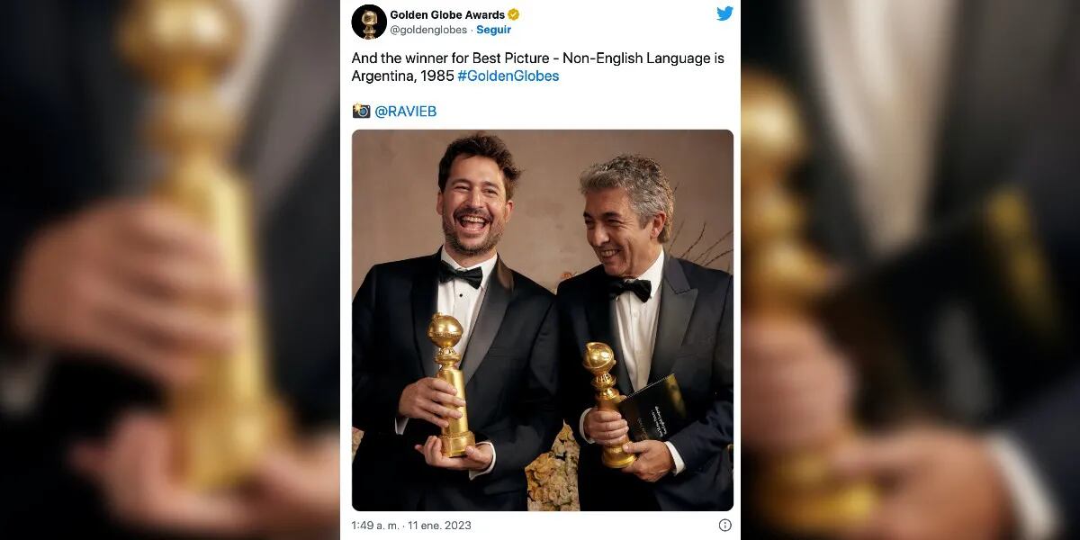 “Argentina 1985″ ganó el Globo de Oro y Ricardo Darín explotó en el discurso: “Después de la Copa del Mundo”