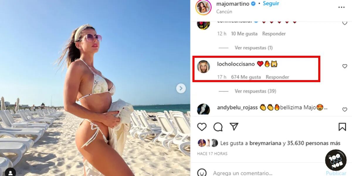 Majo Martino subió una foto en bikini y Locho Loccisano no se pudo resistir: “Corazón en llamas”