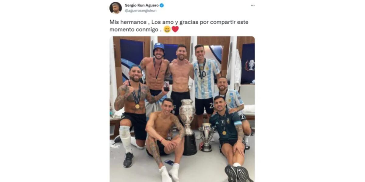 El noble gesto de la Selección Argentina con el Kun Agüero tras la Finalissima: lo llamaron desde el vestuario