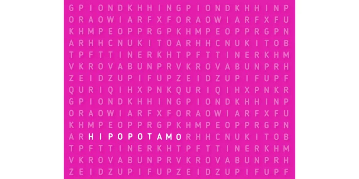 Reto visual para genios: encontrar la palabra “HIPOPÓTAMO” en menos de 12 segundos