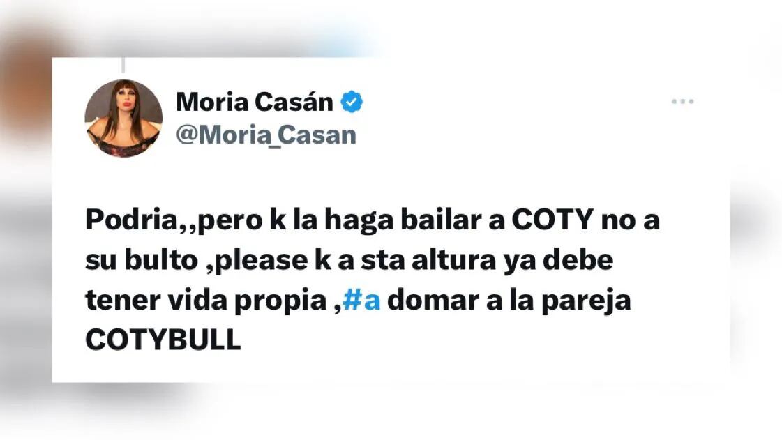 Moria Casán tomó carrera, chicaneó a Coti Romero por su bailarín y desató la polémica.