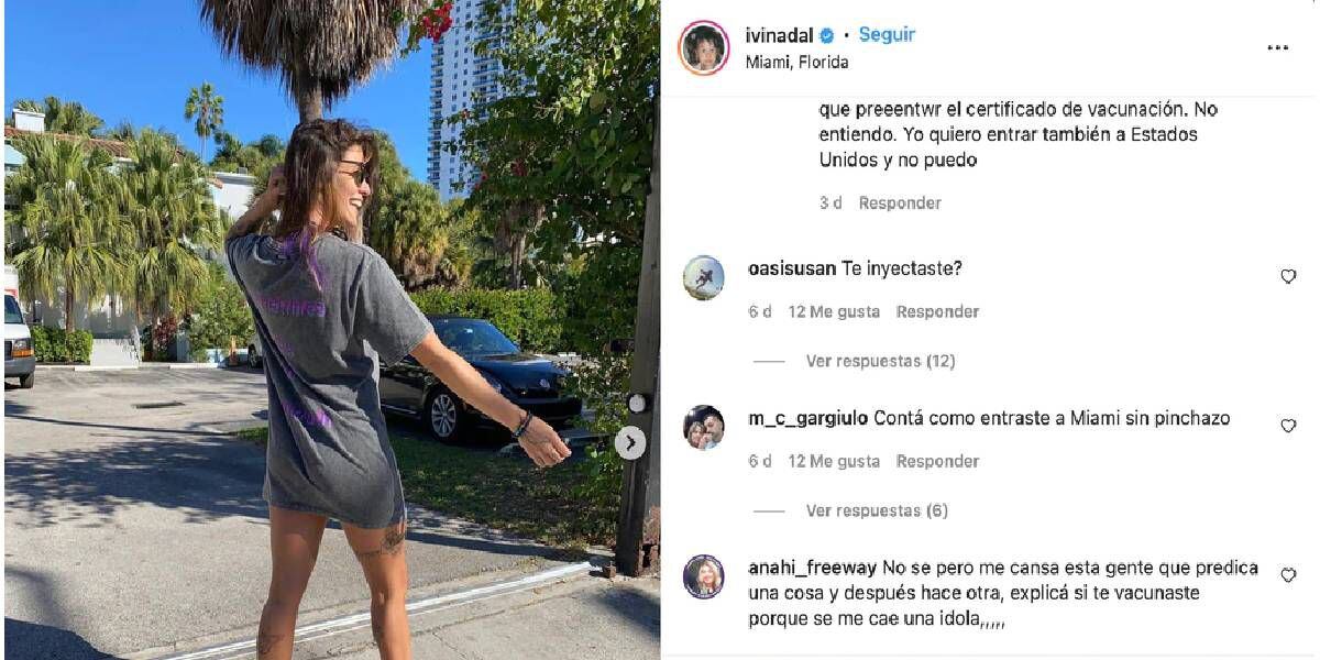 Ivana Nadal se fue a vivir a Miami y los seguidores pusieron en duda que sea anti-vacunas