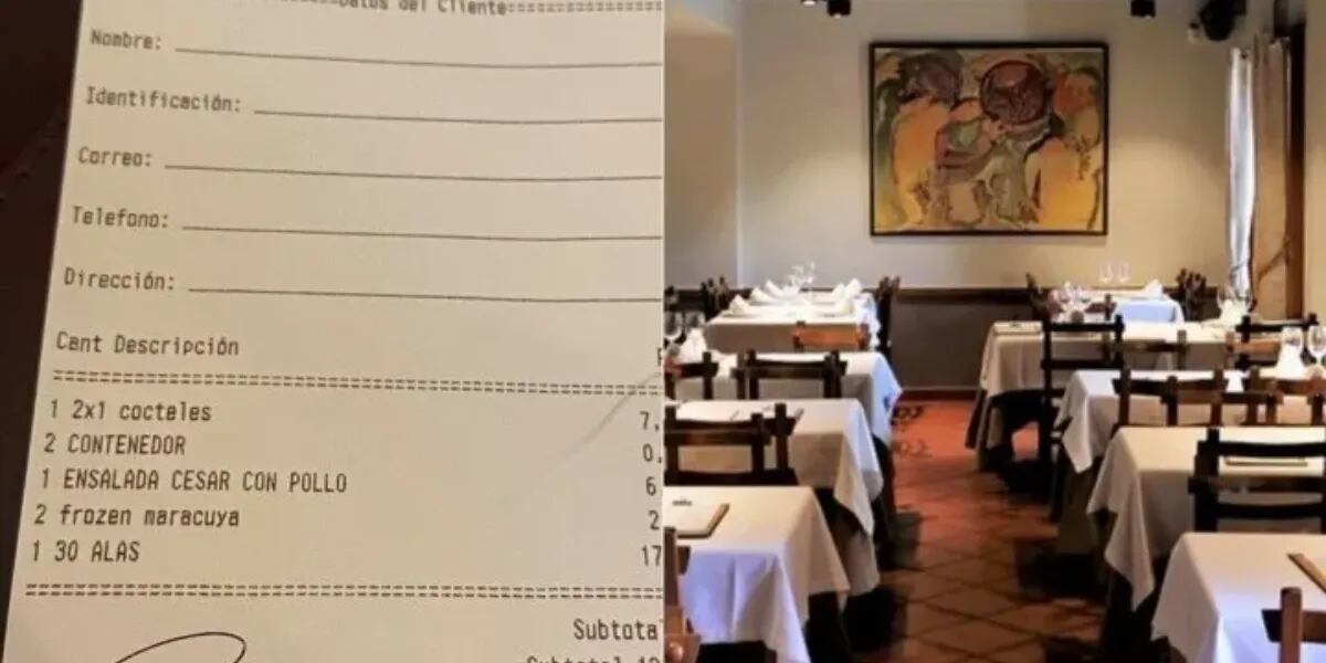 Fue a comer a un restaurante, encontró un mensaje en el ticket y estalló furioso: “Tan atrevida”