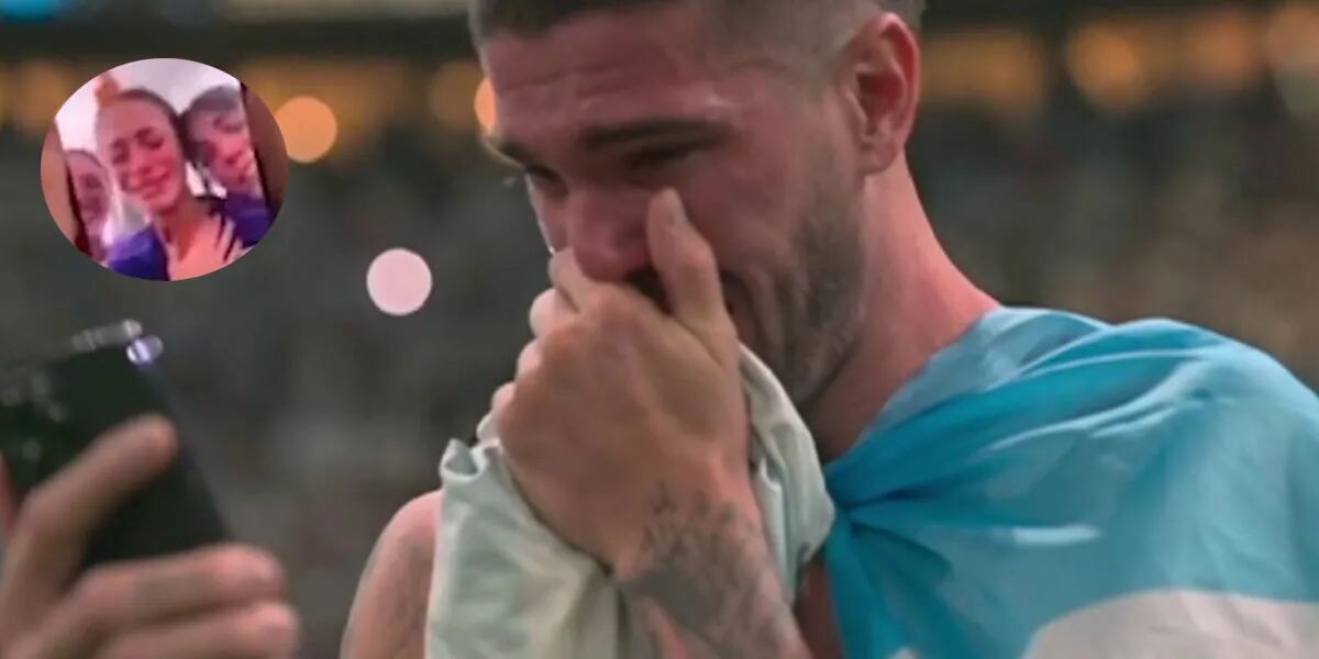 El llanto desconsolado de Rodrigo de Paul y Tini Stoessel al hablar por video llamada cuando Argentina salió campeón