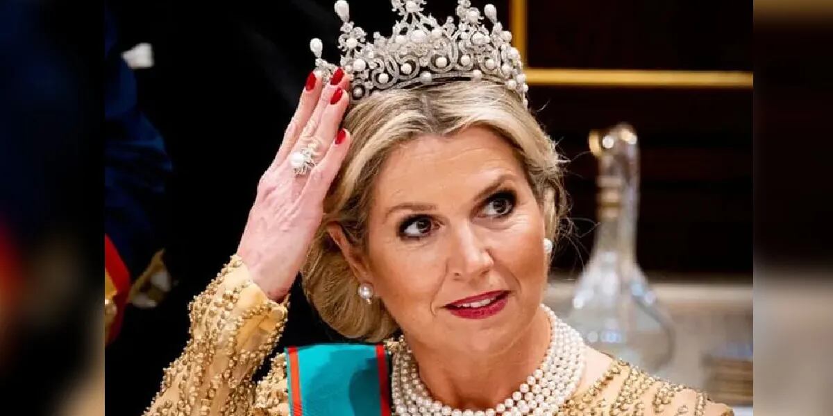 La historia detrás de la tiara de perlas que lució la Reina Máxima en una cena de Estado
