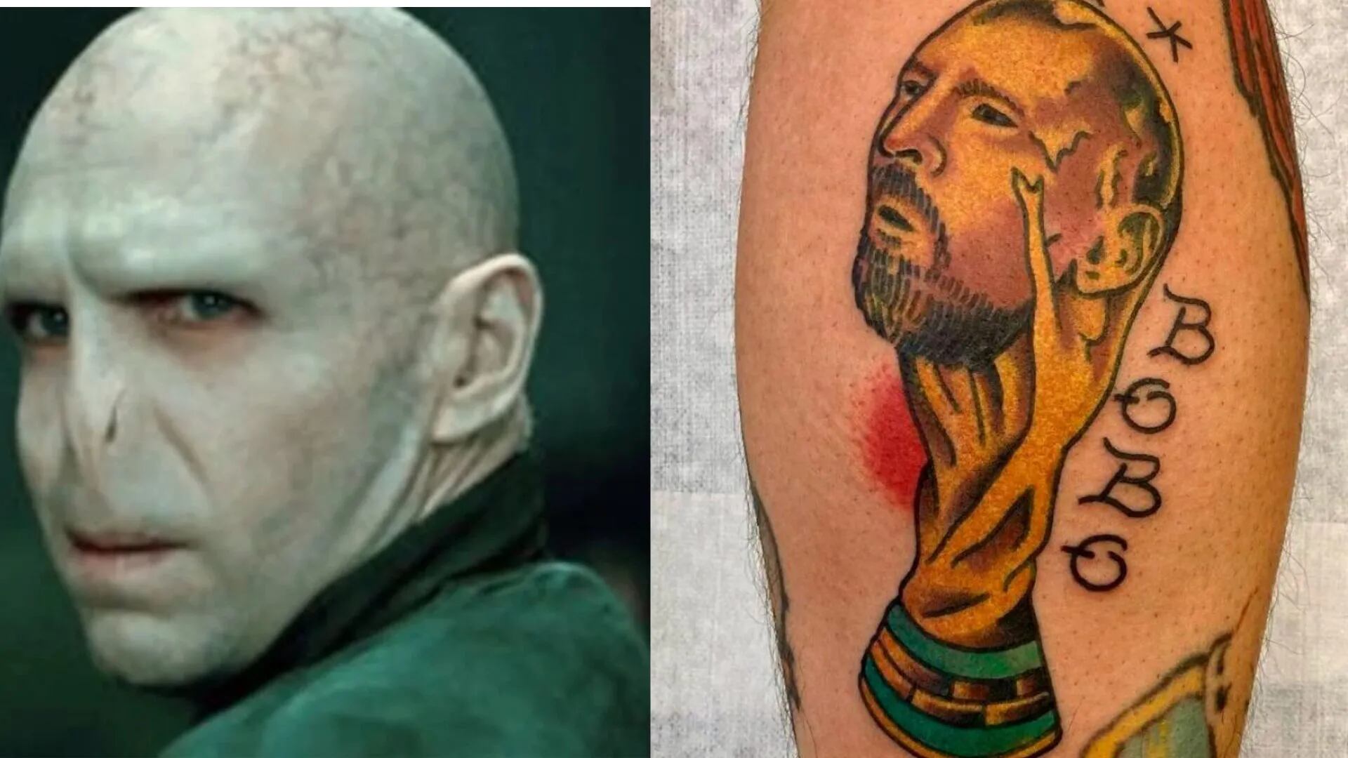 Quiso tatuarse a Lionel Messi y la copa del mundo pero el resultado desató una catarata de burlas: "Messi Voldemort"