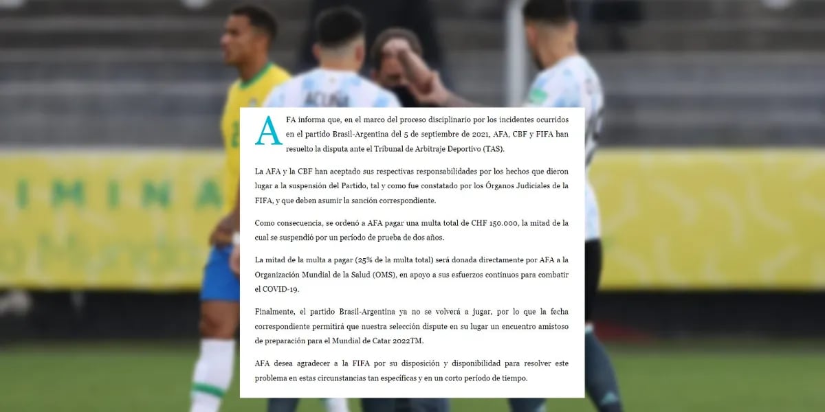 Se suspendió definitivamente el partido pendiente entre Argentina y Brasil