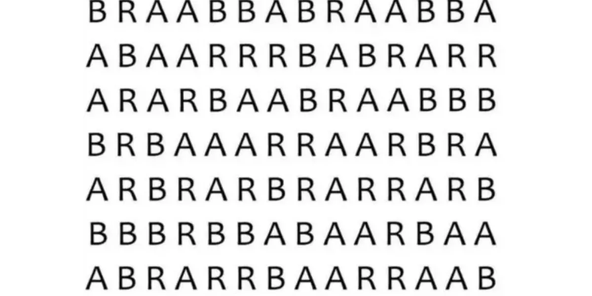 Reto visual para agudizar la vista: encontrá la palabra “BAR” en tan solo 9 segundos
