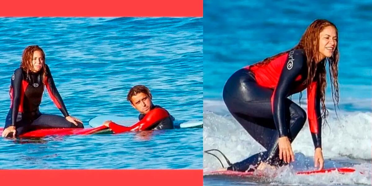 Las fotos de Shakira feliz  junto a un instructor de surf : chau Piqué