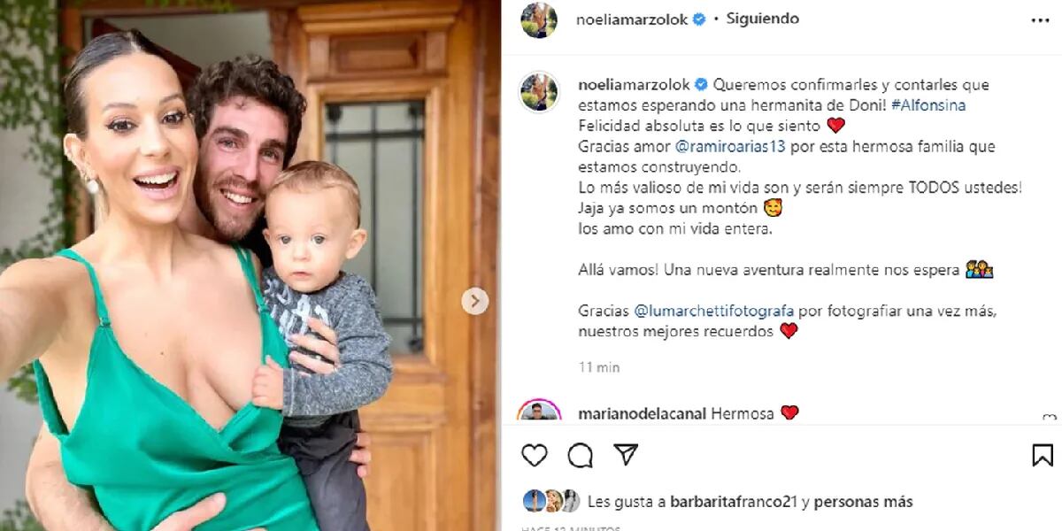 Noelia Marzol anunció su embarazo y reveló el sexo del bebé: “Felicidad absoluta”