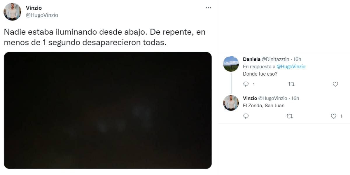 Un grupo de luces en el cielo de San Juan sorprendió a los vecinos: “En menos de un segundo desaparecieron”