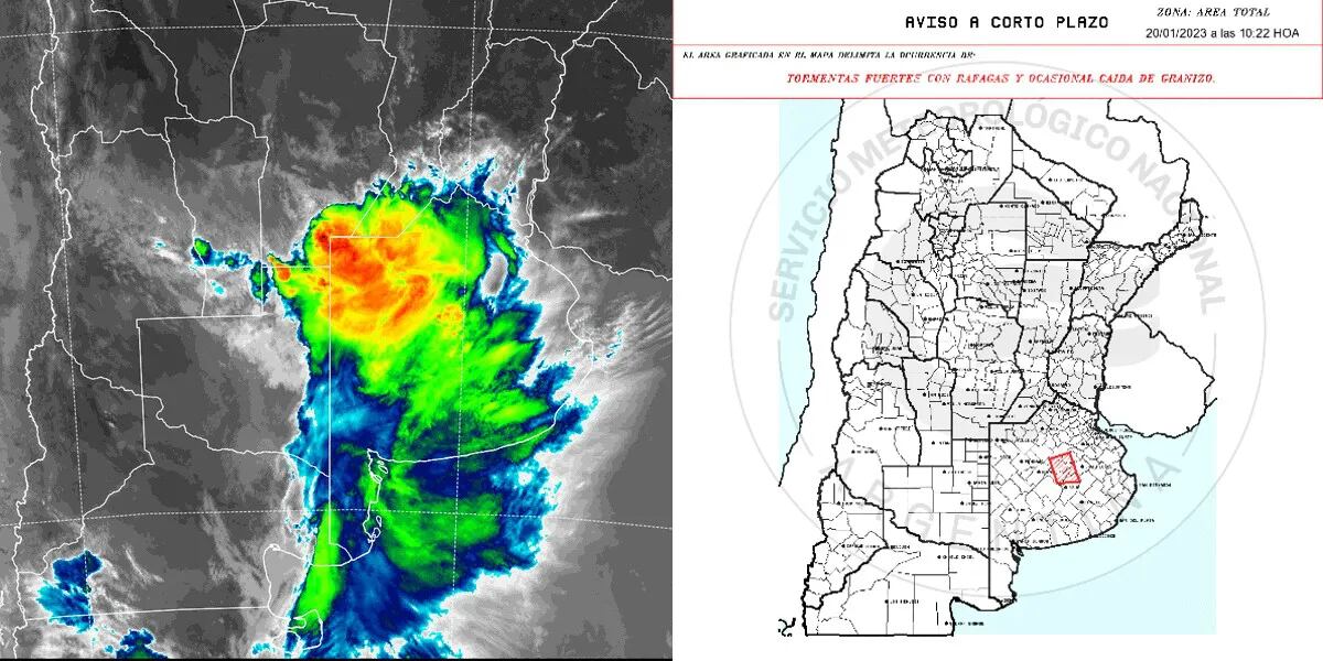 Alerta meteorológica a corto plazo por tormentas severas y caída de granizo en Buenos Aires: cuándo comienzan