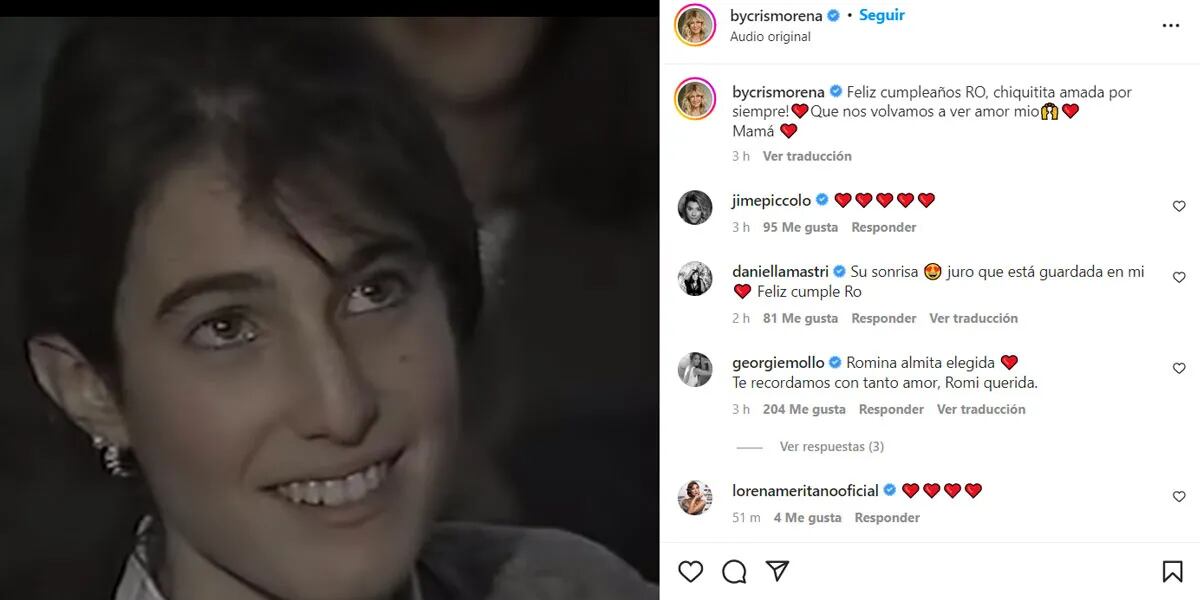 El conmovedor video que subió Cris Morena por el cumpleaños de Romina Yan: "Chiquita amada por siempre"